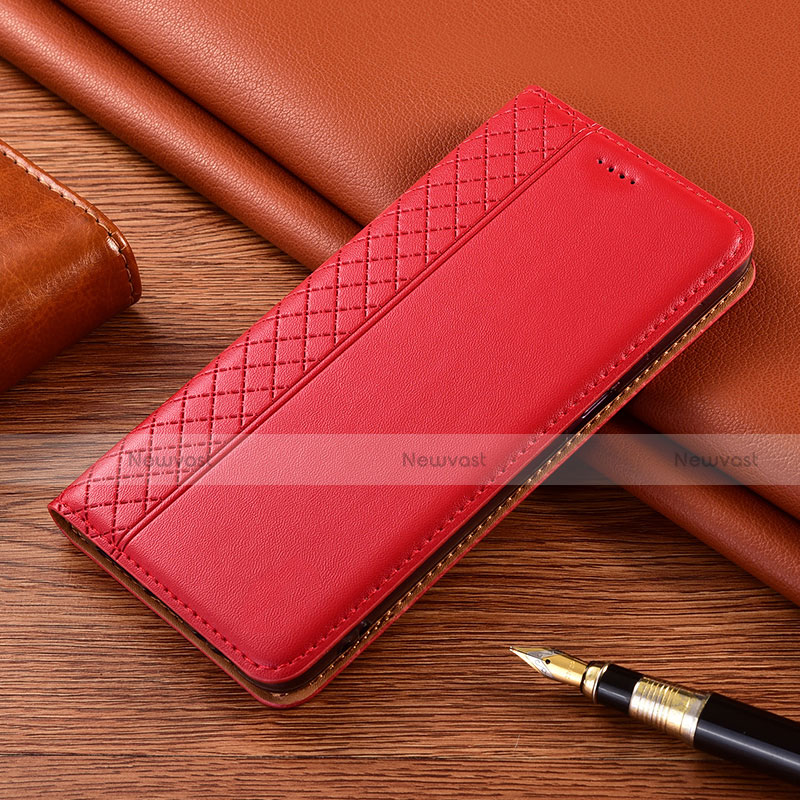 Leather Case Stands Flip Cover L08 Holder for Xiaomi Poco X3 Pro Red