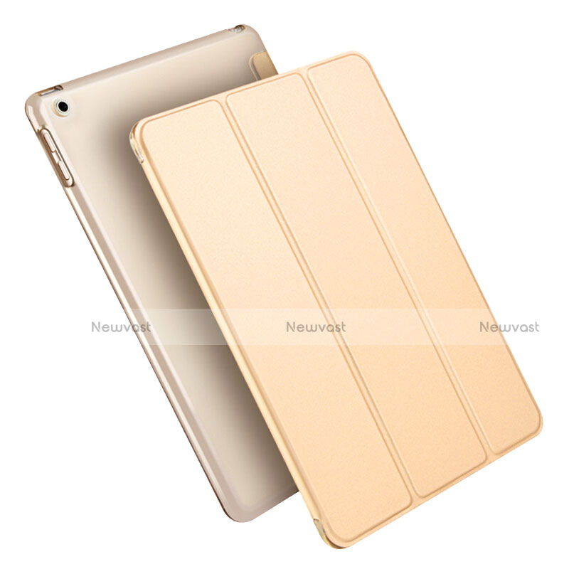 Leather Case Stands Flip Cover L09 for Apple New iPad 9.7 (2018) Gold