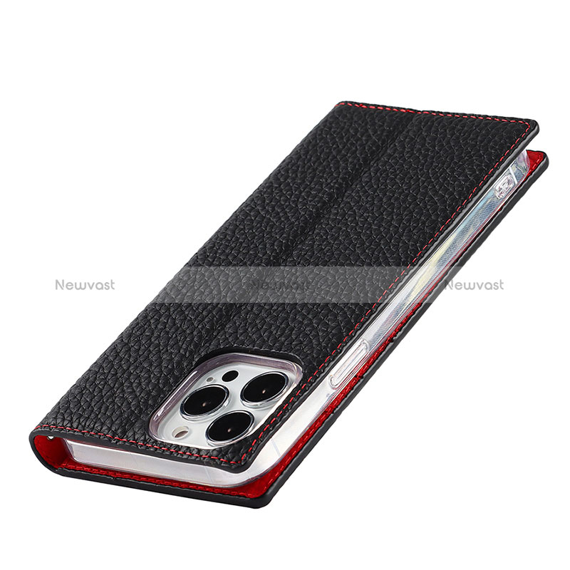 Leather Case Stands Flip Cover L09 Holder for Apple iPhone 14 Pro