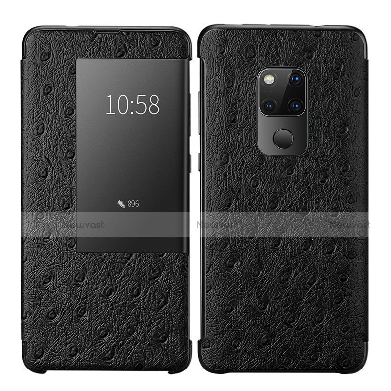 Leather Case Stands Flip Cover L09 Holder for Huawei Mate 20 Black