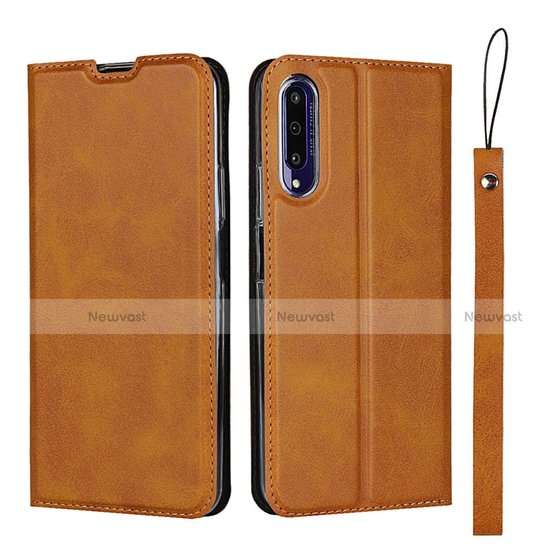 Leather Case Stands Flip Cover L09 Holder for Huawei P Smart Pro (2019) Orange