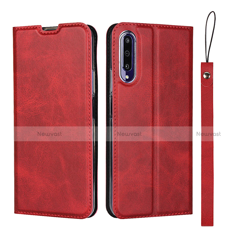 Leather Case Stands Flip Cover L09 Holder for Huawei P Smart Pro (2019) Red