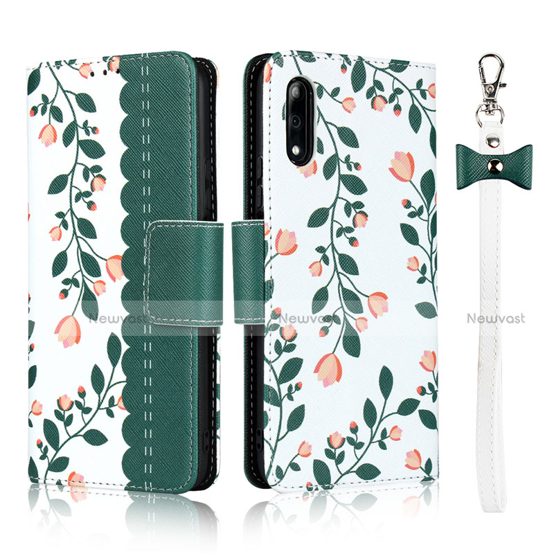 Leather Case Stands Flip Cover L09 Holder for Huawei P Smart Z (2019) Green