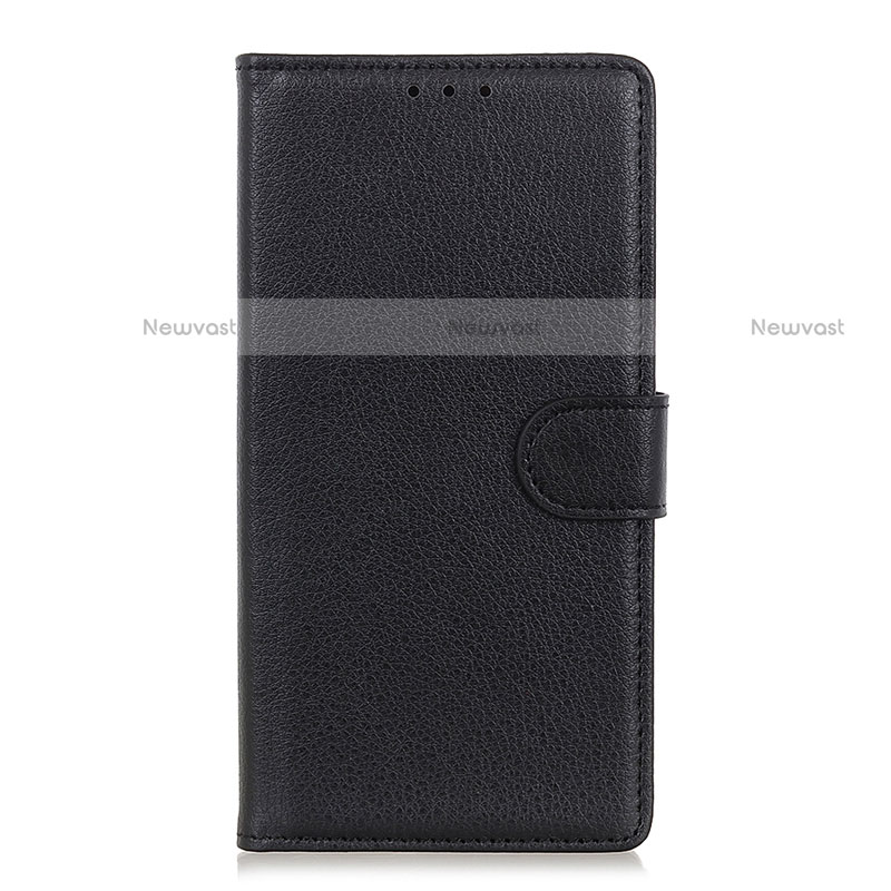 Leather Case Stands Flip Cover L09 Holder for Motorola Moto Edge Black