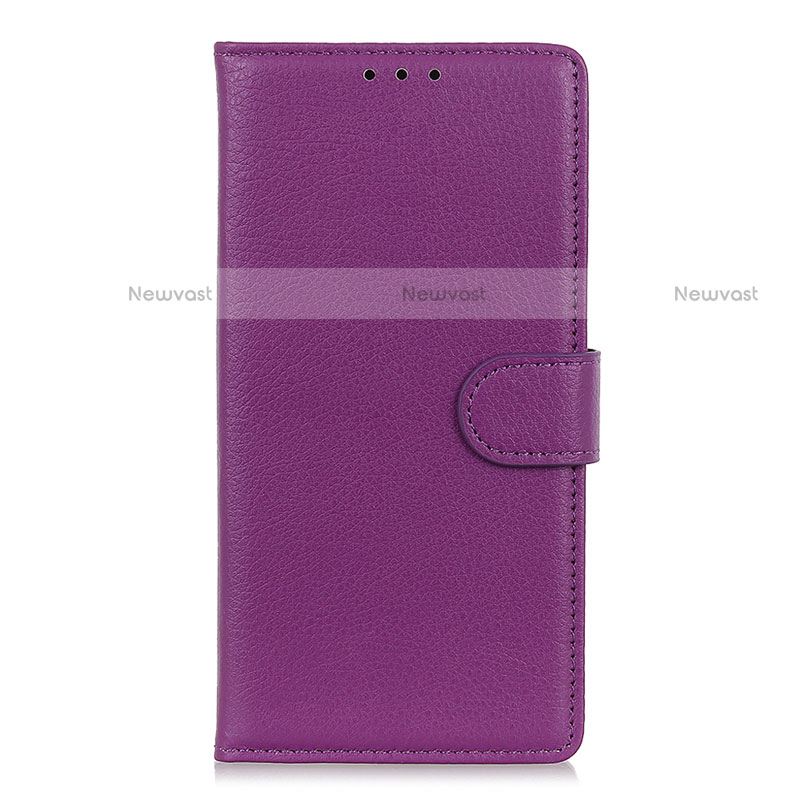 Leather Case Stands Flip Cover L09 Holder for Motorola Moto Edge Purple