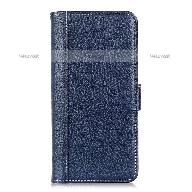 Leather Case Stands Flip Cover L09 Holder for Samsung Galaxy M11 Blue