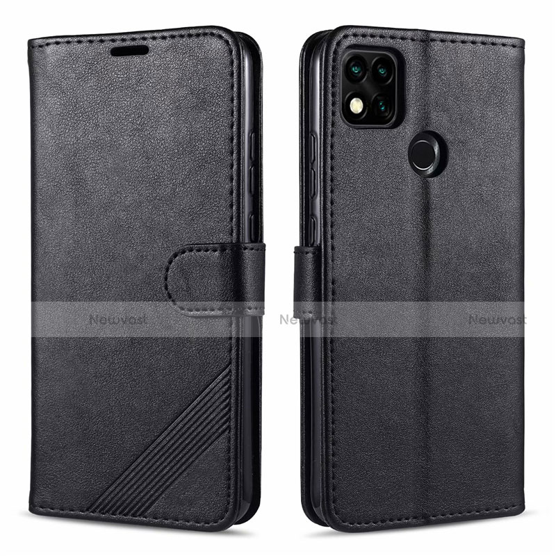 Leather Case Stands Flip Cover L09 Holder for Xiaomi Redmi 9C Black