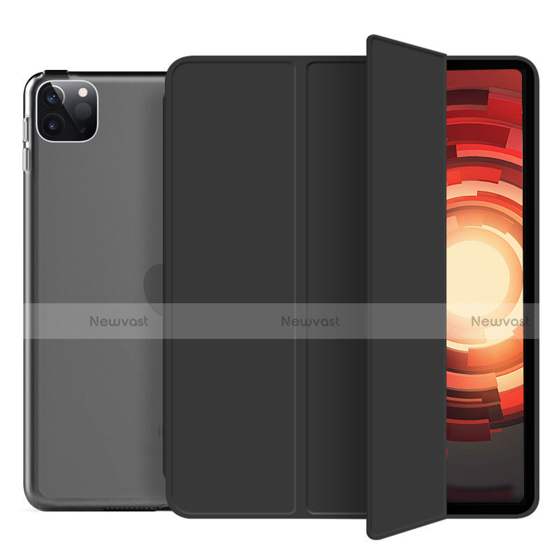 Leather Case Stands Flip Cover L10 Holder for Apple iPad Pro 12.9 (2021) Black