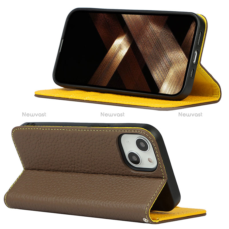 Leather Case Stands Flip Cover L10 Holder for Apple iPhone 15