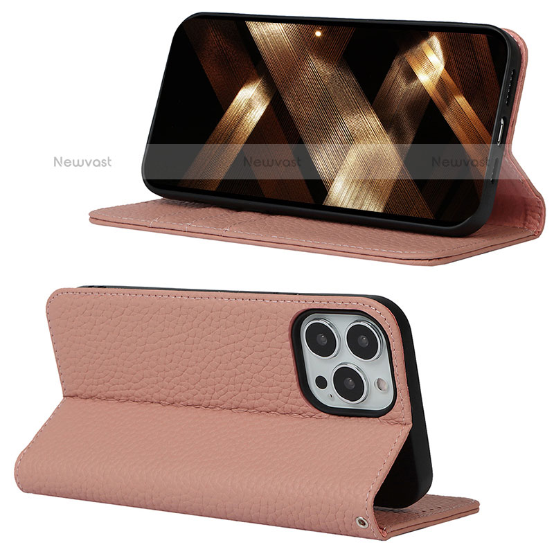 Leather Case Stands Flip Cover L10 Holder for Apple iPhone 15 Pro