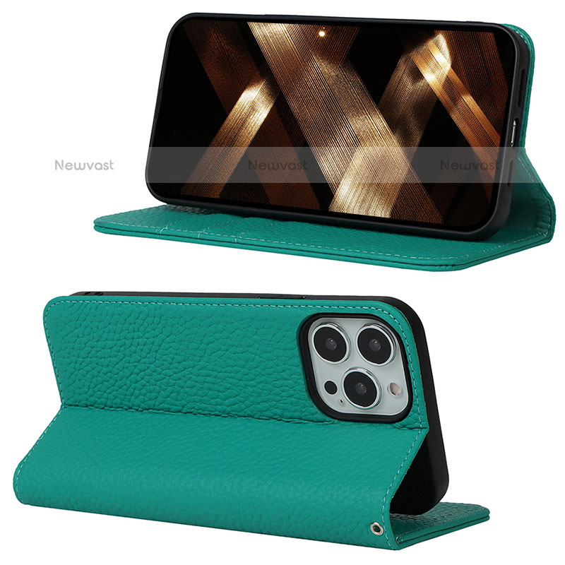 Leather Case Stands Flip Cover L10 Holder for Apple iPhone 15 Pro