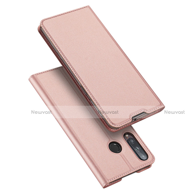 Leather Case Stands Flip Cover L10 Holder for Huawei P40 Lite E Rose Gold