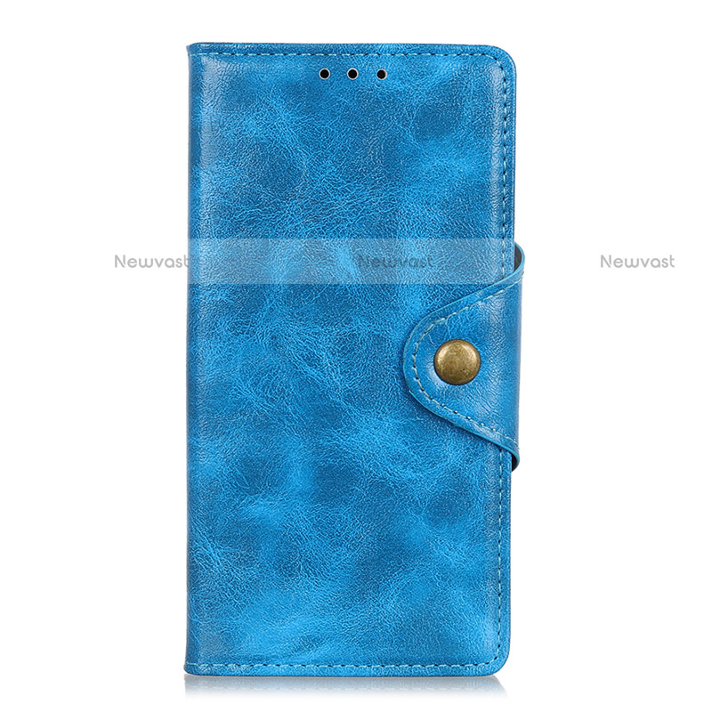 Leather Case Stands Flip Cover L10 Holder for Realme C11 Sky Blue