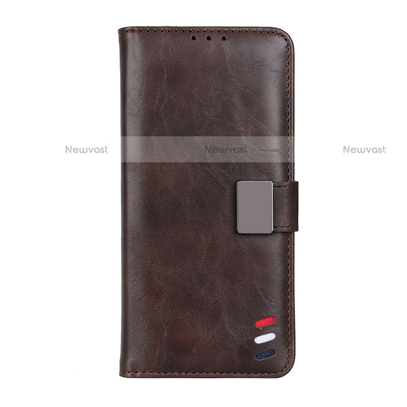 Leather Case Stands Flip Cover L10 Holder for Realme Narzo 30 Pro 5G Brown