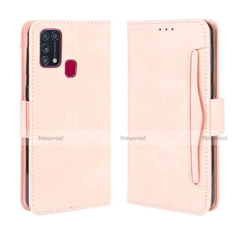 Leather Case Stands Flip Cover L10 Holder for Samsung Galaxy M31 Prime Edition Pink