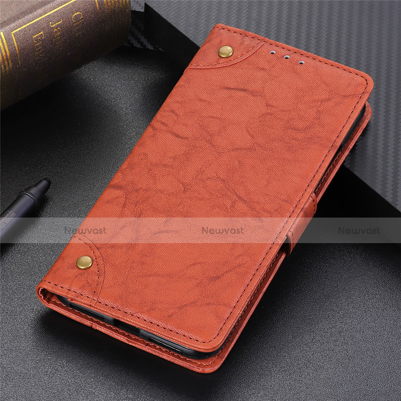 Leather Case Stands Flip Cover L10 Holder for Samsung Galaxy S20 FE 4G Brown