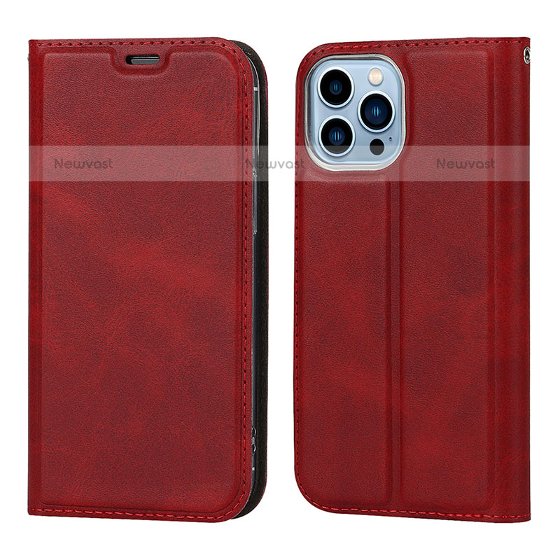 Leather Case Stands Flip Cover L11 Holder for Apple iPhone 16 Pro Max Red