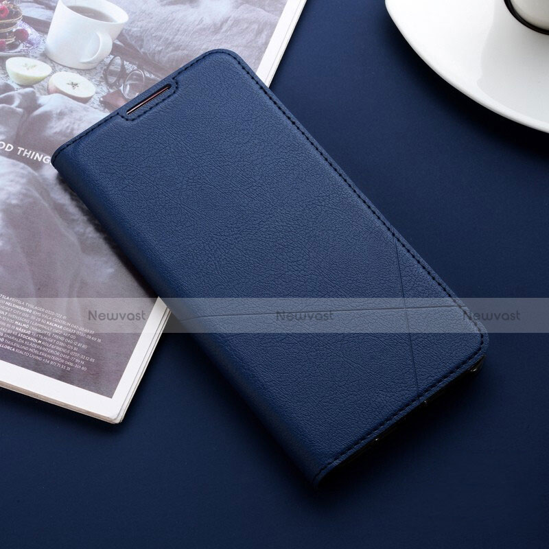 Leather Case Stands Flip Cover L11 Holder for Huawei Honor 10 Lite Blue