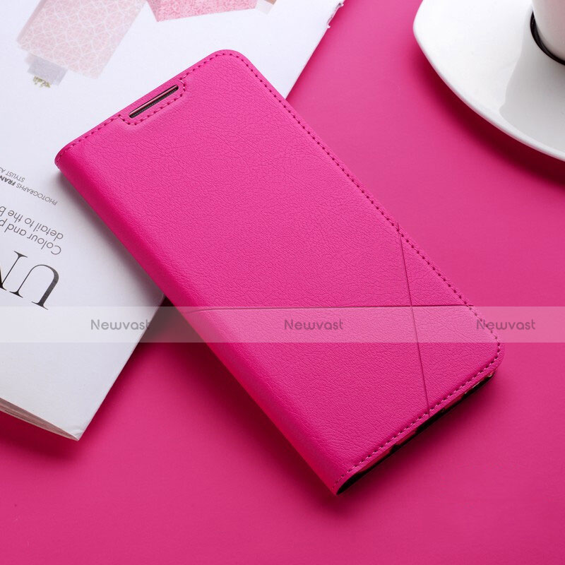 Leather Case Stands Flip Cover L11 Holder for Huawei Honor 10 Lite Hot Pink