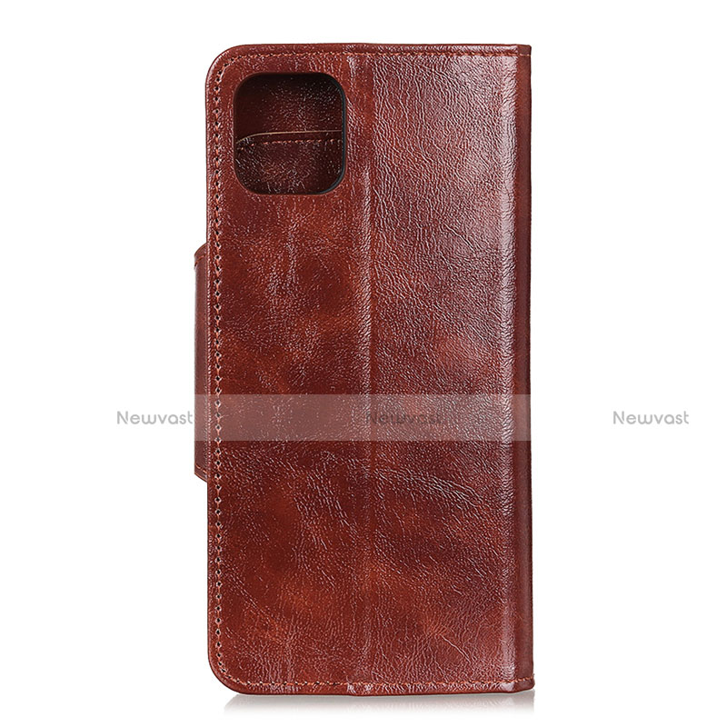 Leather Case Stands Flip Cover L11 Holder for Huawei Honor 30S Brown