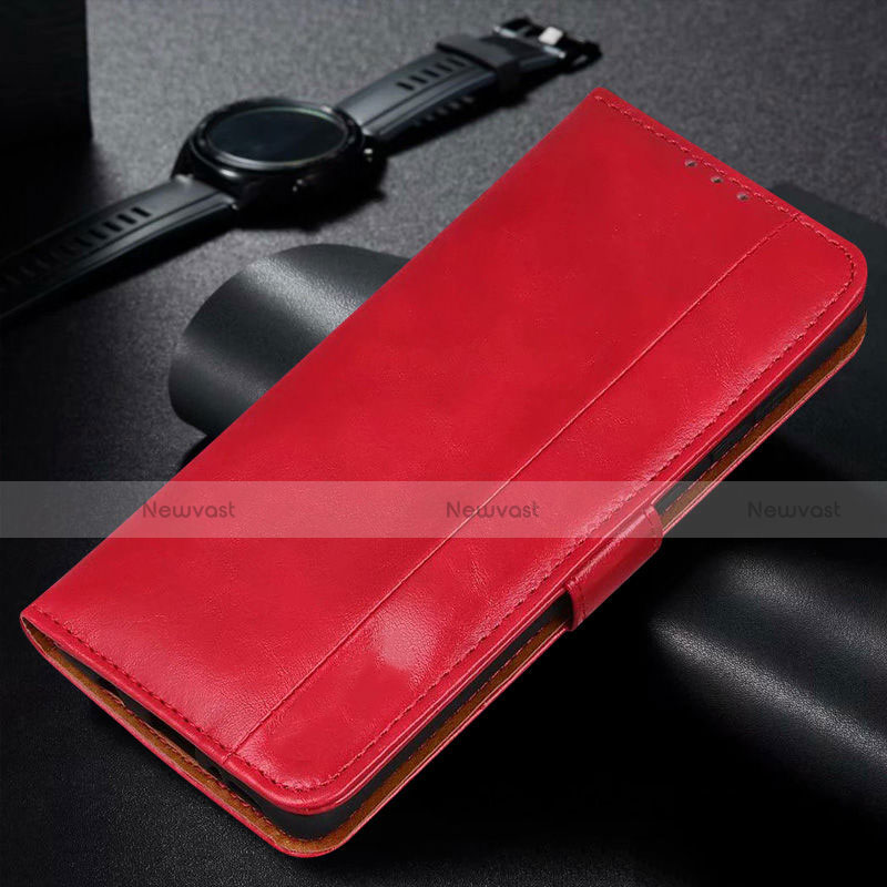 Leather Case Stands Flip Cover L11 Holder for Huawei Honor 9C Red