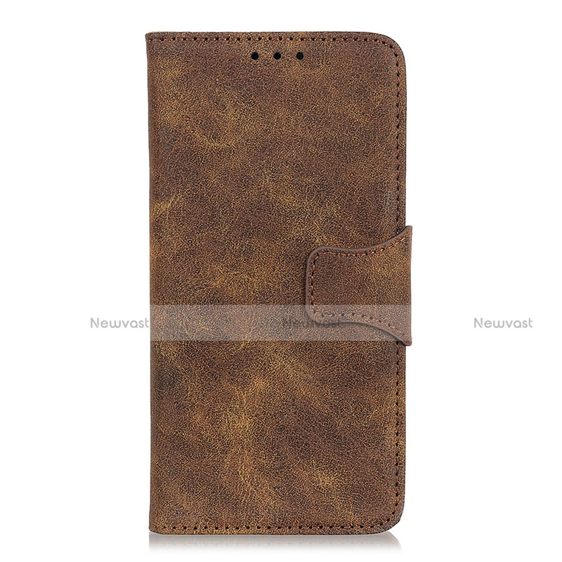 Leather Case Stands Flip Cover L11 Holder for Huawei Nova 6 SE Brown