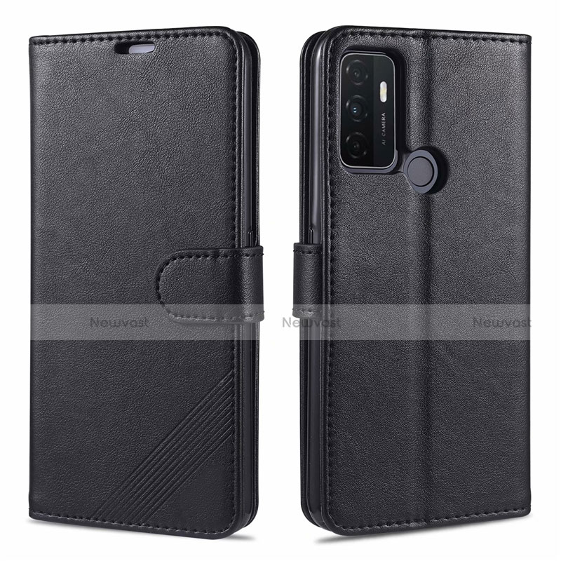 Leather Case Stands Flip Cover L11 Holder for Oppo A33 Black