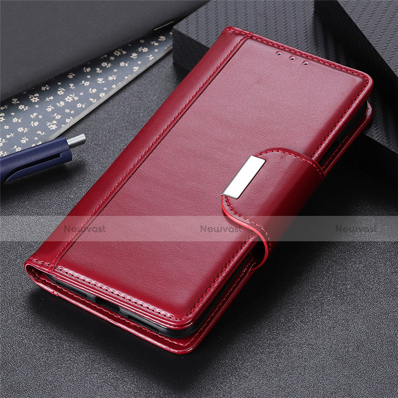 Leather Case Stands Flip Cover L11 Holder for Realme 6 Pro Red Wine