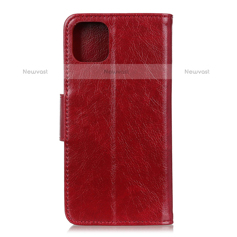 Leather Case Stands Flip Cover L11 Holder for Samsung Galaxy A71 4G A715 Red Wine