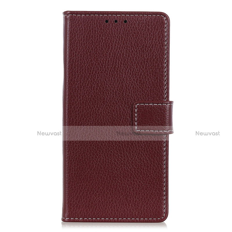 Leather Case Stands Flip Cover L11 Holder for Samsung Galaxy S20 FE 2022 5G Brown