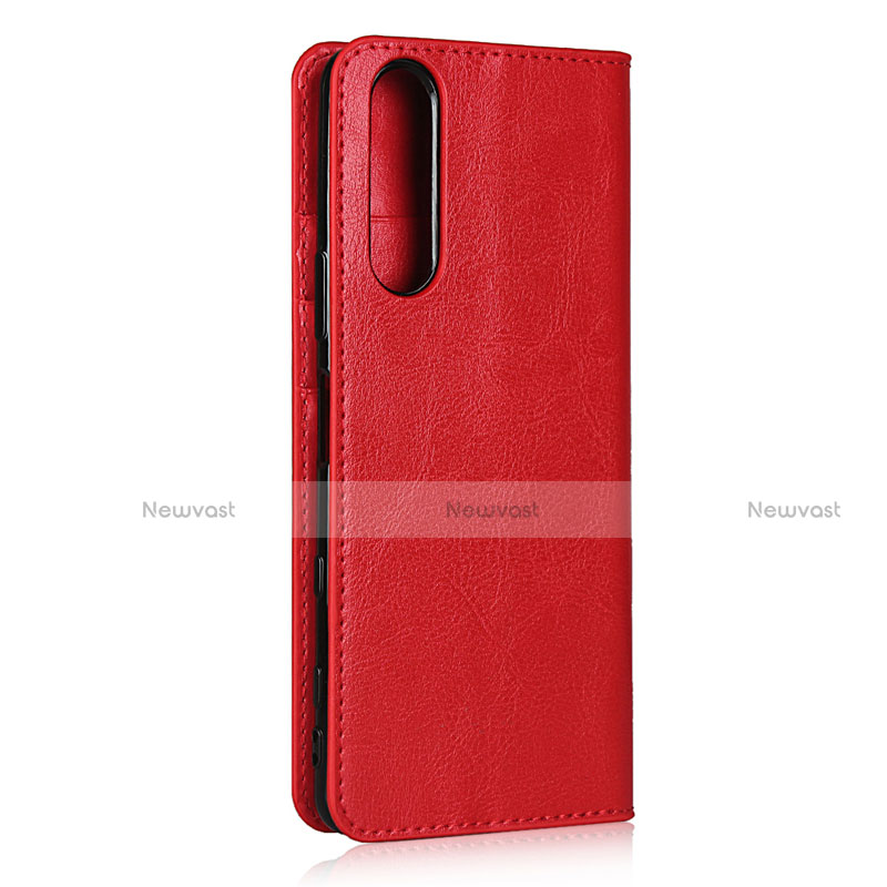 Leather Case Stands Flip Cover L11 Holder for Sony Xperia 5 II Red