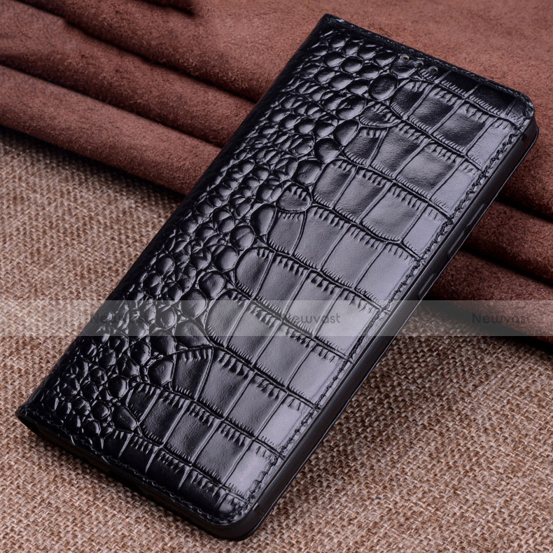 Leather Case Stands Flip Cover L11 Holder for Xiaomi Mi 10 Black