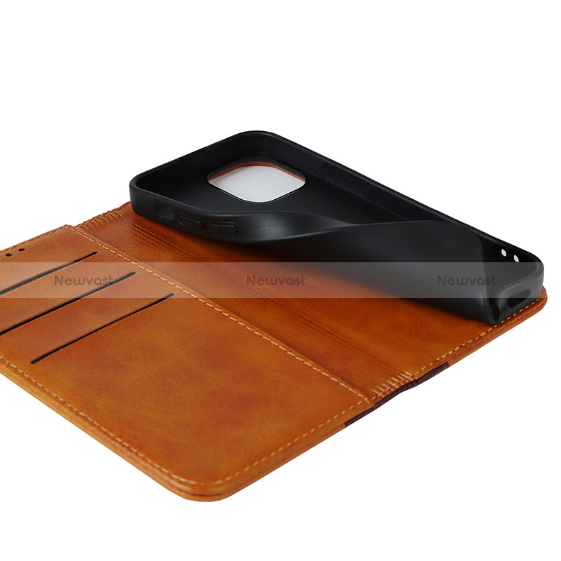 Leather Case Stands Flip Cover L12 Holder for Apple iPhone 15