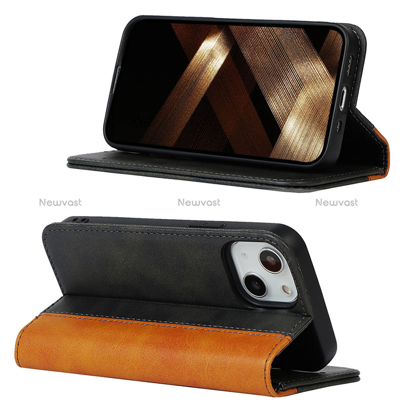 Leather Case Stands Flip Cover L12 Holder for Apple iPhone 15