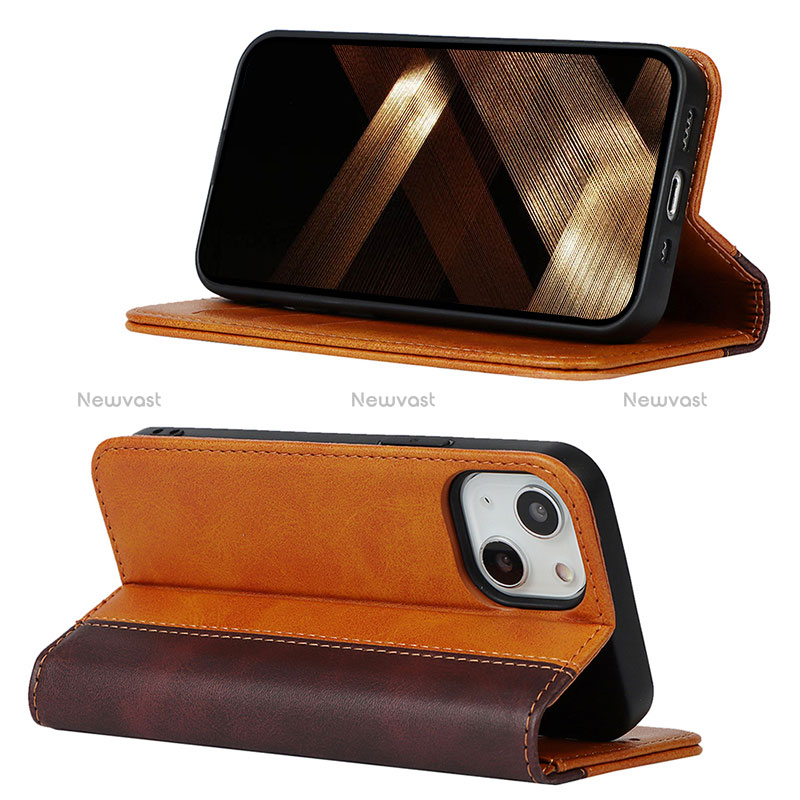 Leather Case Stands Flip Cover L12 Holder for Apple iPhone 15