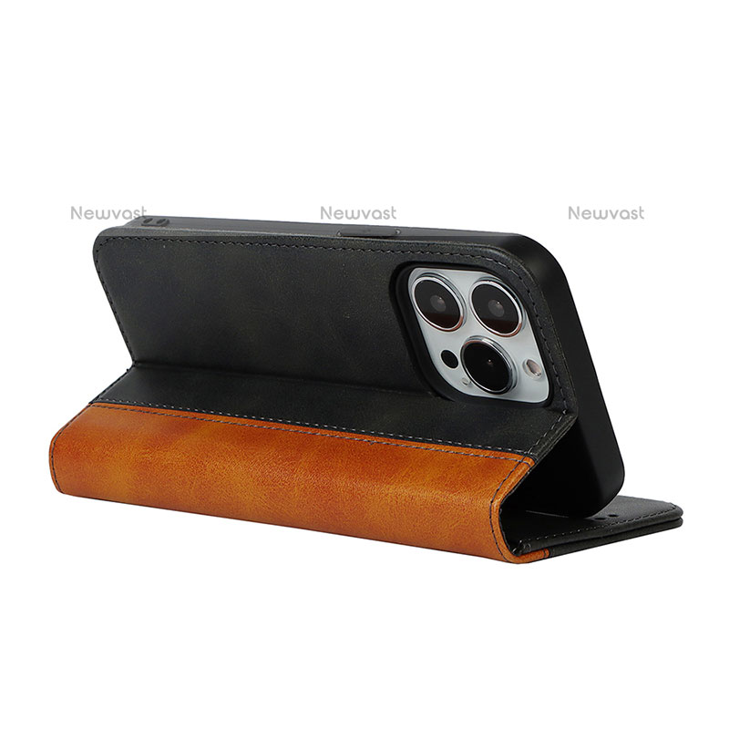 Leather Case Stands Flip Cover L12 Holder for Apple iPhone 15 Pro