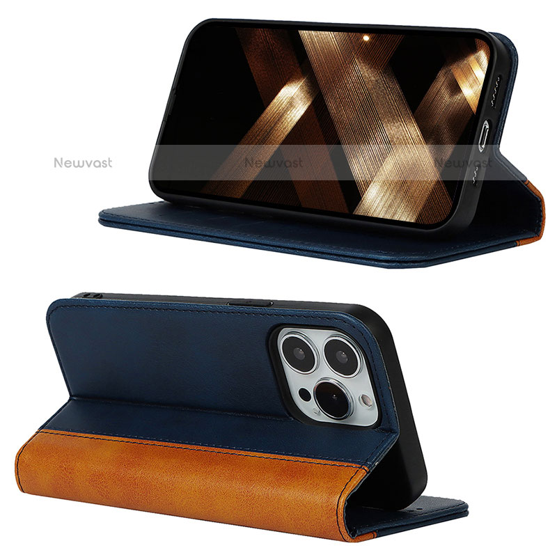 Leather Case Stands Flip Cover L12 Holder for Apple iPhone 15 Pro