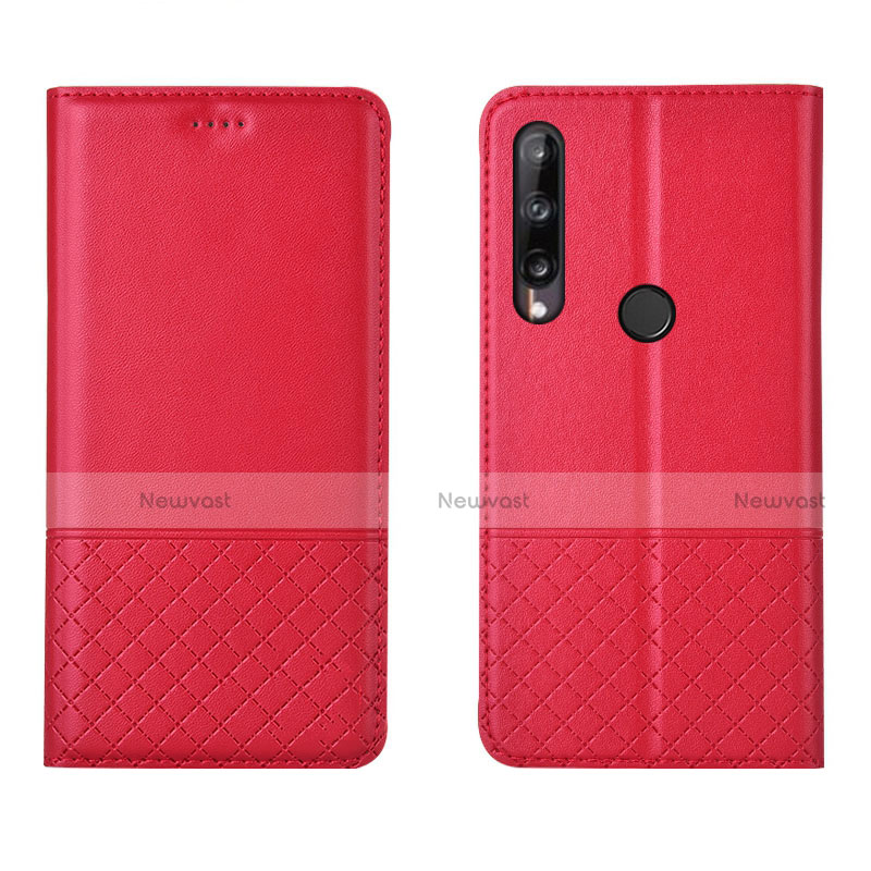 Leather Case Stands Flip Cover L12 Holder for Huawei Honor 9C Red