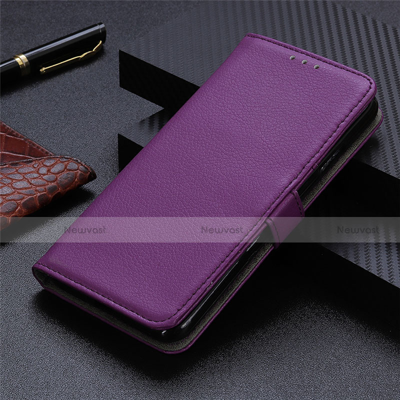 Leather Case Stands Flip Cover L12 Holder for Huawei Nova 8 SE 5G Purple