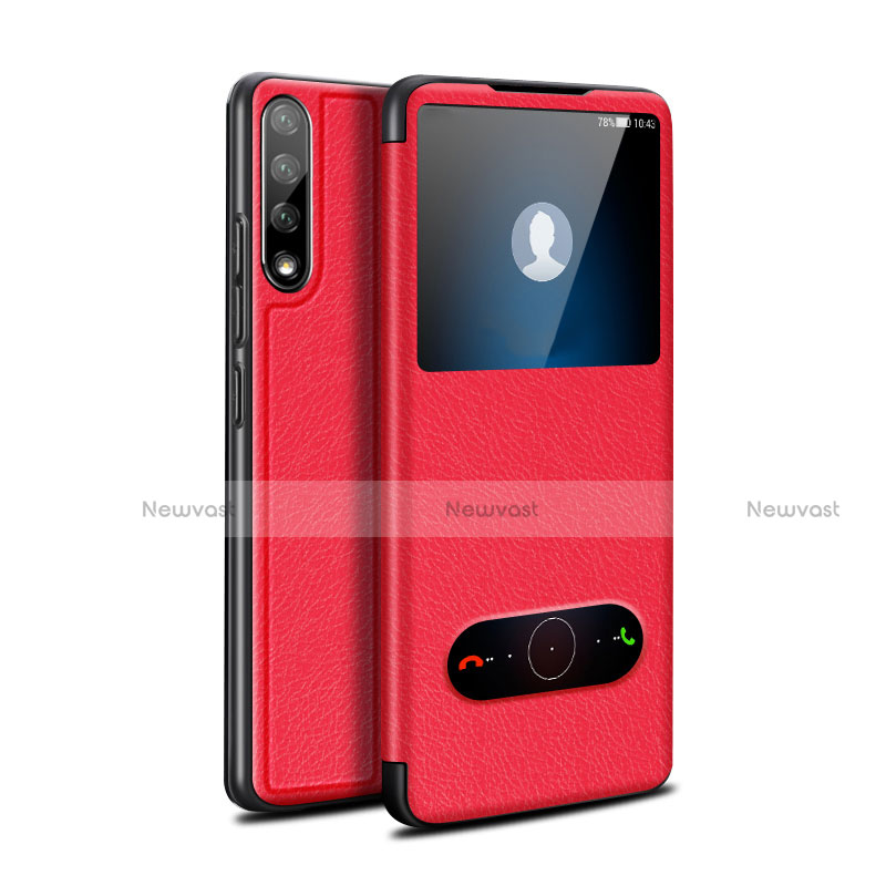 Leather Case Stands Flip Cover L12 Holder for Huawei P smart S Red