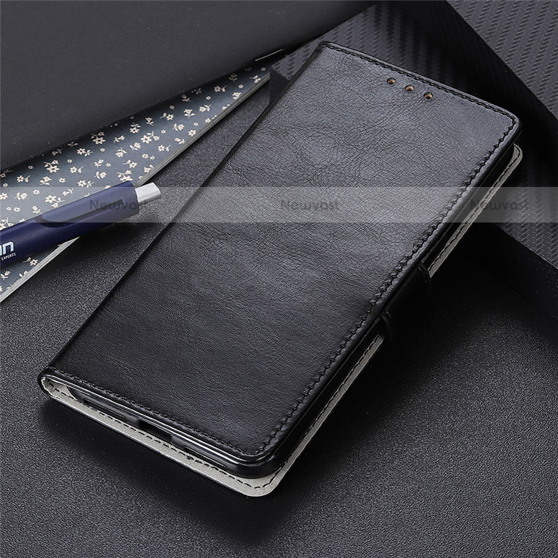 Leather Case Stands Flip Cover L12 Holder for Motorola Moto Edge Black