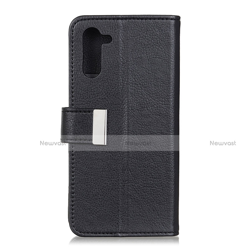 Leather Case Stands Flip Cover L12 Holder for Realme 6 Pro Black