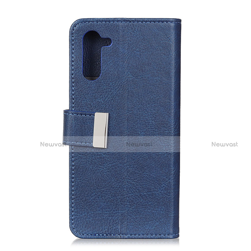 Leather Case Stands Flip Cover L12 Holder for Realme 6 Pro Blue
