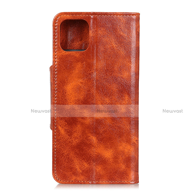 Leather Case Stands Flip Cover L12 Holder for Samsung Galaxy A71 5G Orange