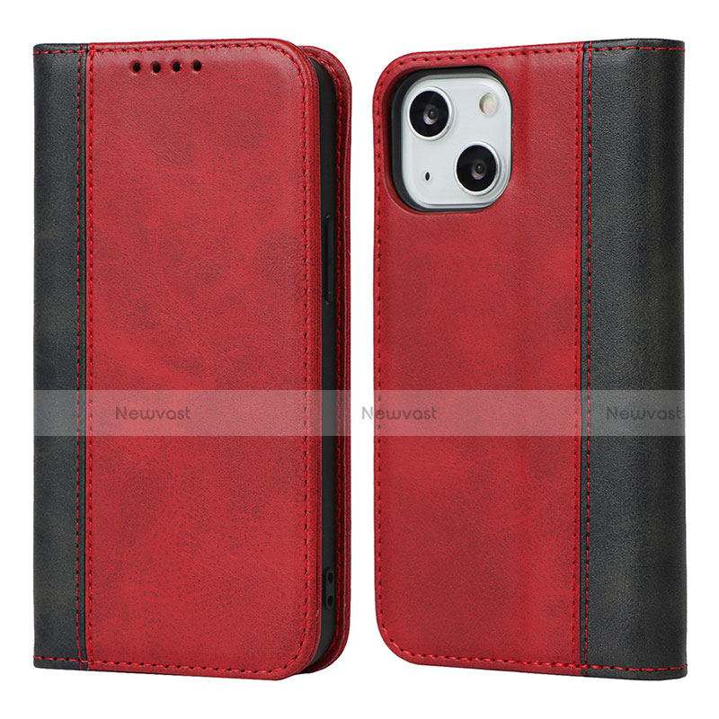 Leather Case Stands Flip Cover L13 Holder for Apple iPhone 13 Red