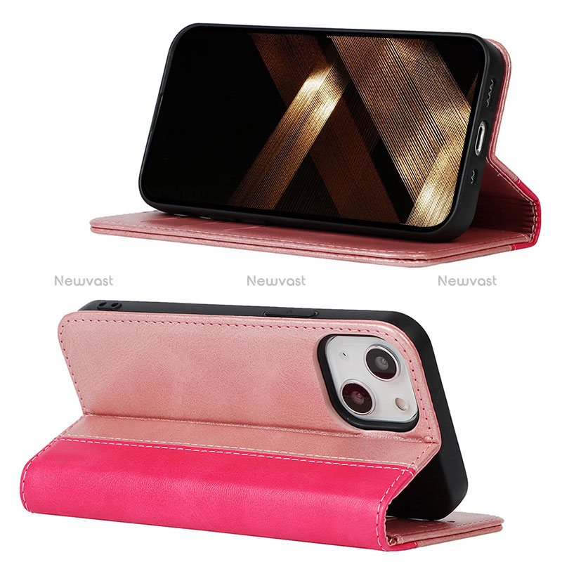 Leather Case Stands Flip Cover L13 Holder for Apple iPhone 15