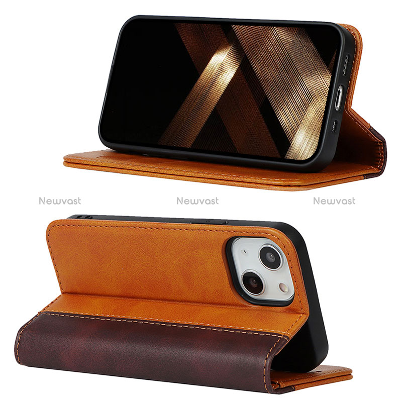 Leather Case Stands Flip Cover L13 Holder for Apple iPhone 15