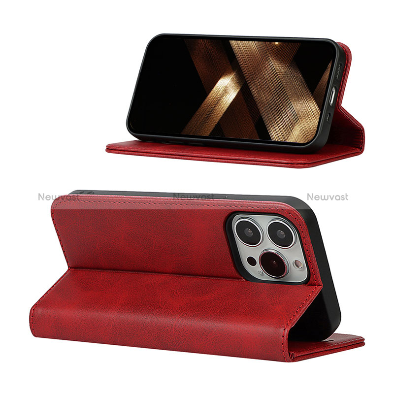 Leather Case Stands Flip Cover L14 Holder for Apple iPhone 14 Pro