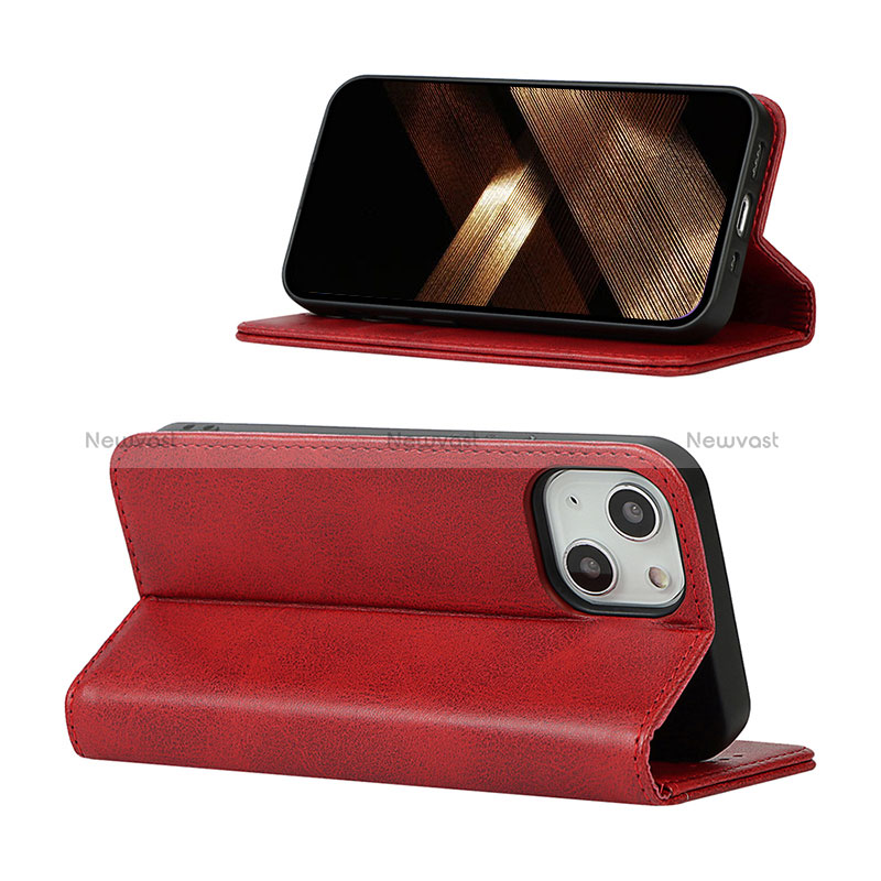 Leather Case Stands Flip Cover L14 Holder for Apple iPhone 15