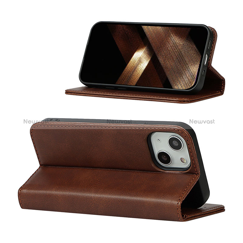 Leather Case Stands Flip Cover L14 Holder for Apple iPhone 15